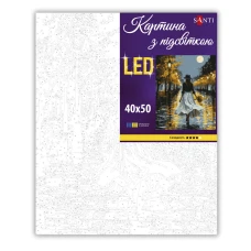 Картина за номерами SANTI "Дівчина з букетом", 40*50см, LED підсвітка, 956652