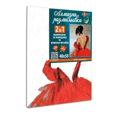 Картина за номерами з алмазною мозаїкою SANTI "Леді в червоному", 40*50см, 954971
