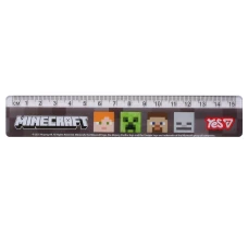 Лінійка пластикова, 15см. з нанесенням "Minecraft", 370691 YES
