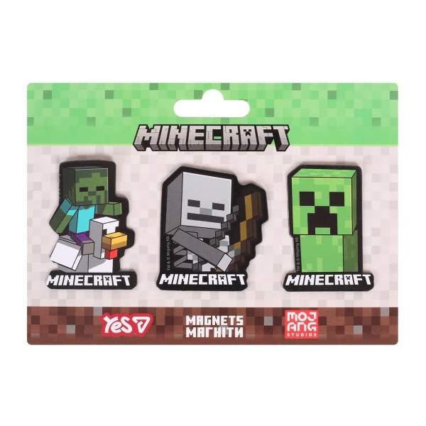 Магніти фігурні YES "Minecraft.Creeper", 3 шт., 708542
