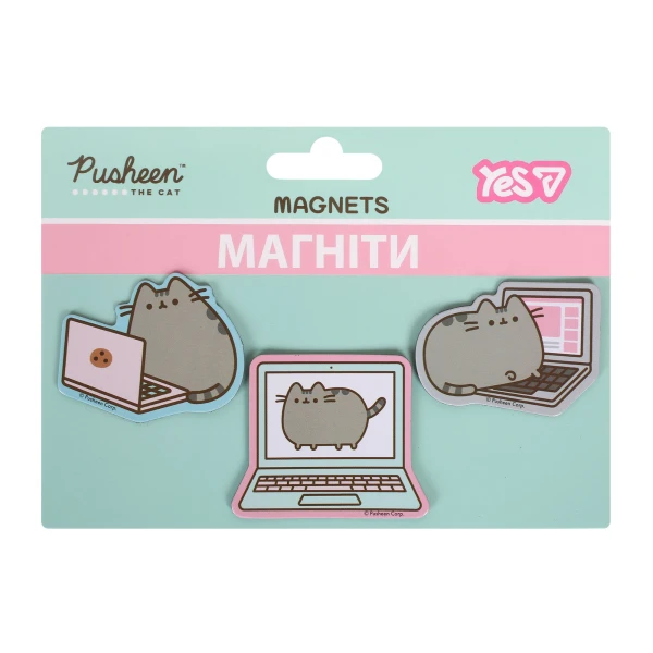 Магніти фігурні YES "Pusheen.Laptop", 3 шт., 708549