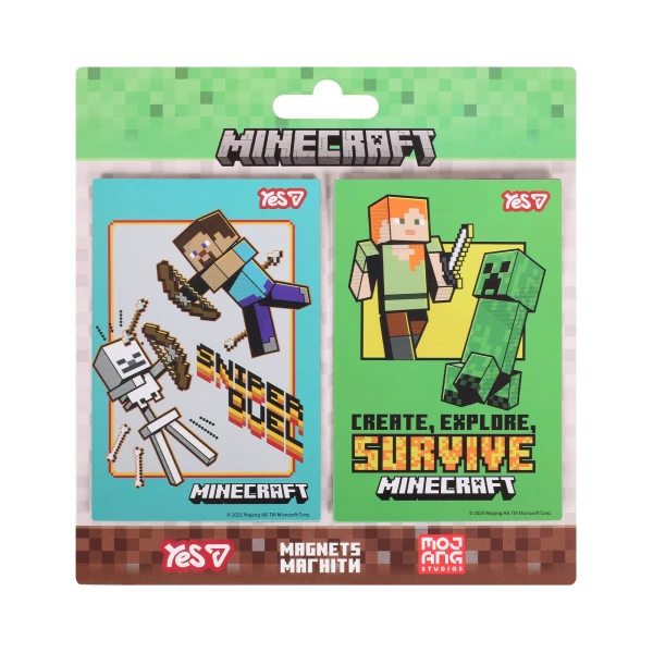 Магніти YES "Minecraft.Sniper duel", 6х9 см, 2 шт., 708554