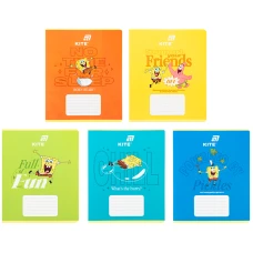 Зошит 18 арк., клітинка, софт тач + УФ лак об'ємний, Sponge Bob SB26-236 Kite
