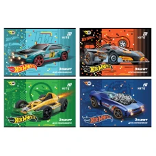 Зошит для малювання, 12 арк., скоба, гібр. лак + УФ лак,  Hot Wheels HW26-241 Kite