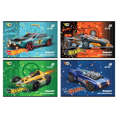 Зошит для малювання, 12 арк., скоба, гібр. лак + УФ лак,  Hot Wheels HW26-241 Kite