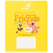 Зошит 18 арк., клітинка, софт тач + УФ лак об'ємний, Sponge Bob SB26-236 Kite