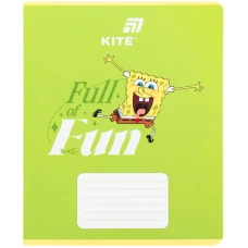 Зошит 18 арк., клітинка, софт тач + УФ лак об'ємний, Sponge Bob SB26-236 Kite