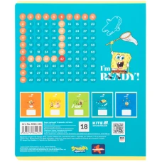 Зошит 18 арк., клітинка, софт тач + УФ лак об'ємний, Sponge Bob SB26-236 Kite