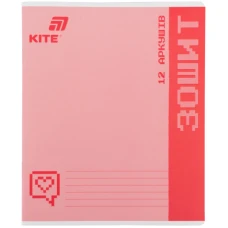 Зошит 12 арк., клітинка, УФ лак об'ємний, Kite One color K26-232
