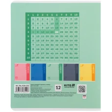 Зошит 12 арк., клітинка, УФ лак об'ємний, Kite One color K26-232