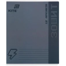 Зошит 12 арк., клітинка, УФ лак об'ємний, Kite One color K26-232