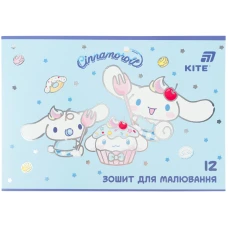 Зошит для малювання, 12 арк., скоба, гібр. лак + УФ лак, Cinnamoroll CR26-241 Kite