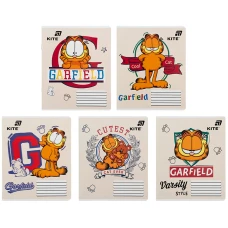 Зошит 18 арк., клітинка, гібр. лак + УФ лак, Garfield GF26-236 Kite