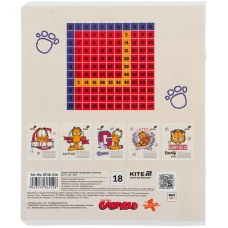 Зошит 18 арк., клітинка, гібр. лак + УФ лак, Garfield GF26-236 Kite