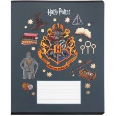 Зошит 12 арк., клітинка, фольга + УФ лак, Harry Potter HP26-232 Kite