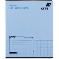 Зошит 18 арк., клітинка, софт тач + УФ лак, Kite One color K26-236-1