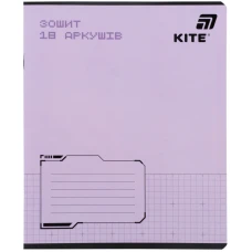 Зошит 18 арк., клітинка, софт тач + УФ лак, Kite One color K26-236-1