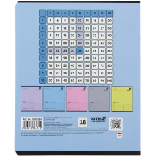 Зошит 18 арк., клітинка, софт тач + УФ лак, Kite One color K26-236-1