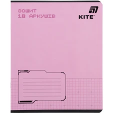 Зошит 18 арк., клітинка, софт тач + УФ лак, Kite One color K26-236-1