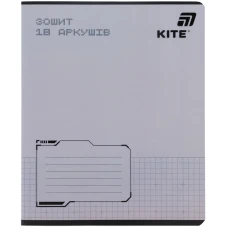 Зошит 18 арк., клітинка, софт тач + УФ лак, Kite One color K26-236-1