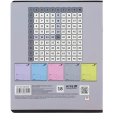 Зошит 18 арк., клітинка, софт тач + УФ лак, Kite One color K26-236-1