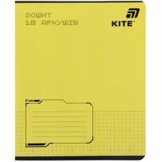 Зошит 18 арк., клітинка, софт тач + УФ лак, Kite One color K26-236-1
