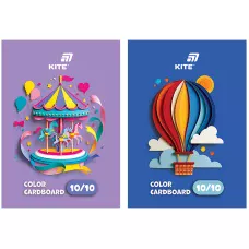 Картон кольоровий одностор. А5 (10арк/ 10кол), слайдер, K26-1257 Kite