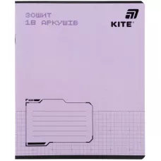 Зошит 18 арк., клітинка, софт тач + УФ лак, Kite One color K26-236-1