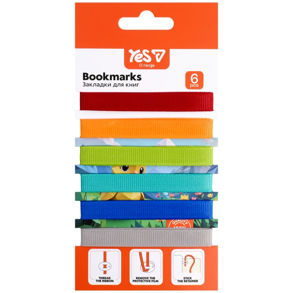 Закладки для книг YES "Orange Line" 6 шт. яскраві кольори, 708850