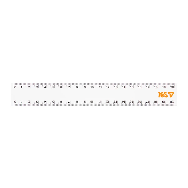 Лінійка пластикова, 20см. "Orange Line" прозора, 370731 YES