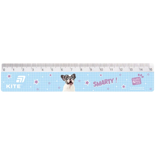 Лінійка пластикова, 15см. Studio Pets SP26-090 Kite