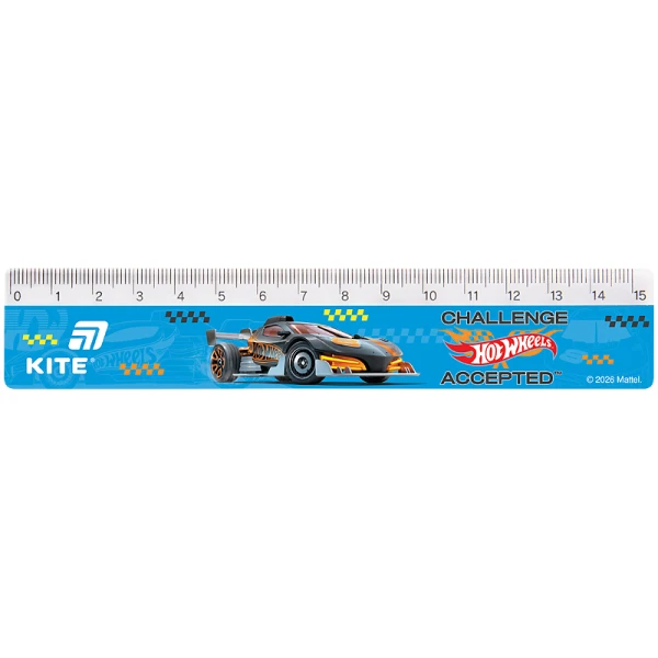 Лінійка пластикова, 15см. Hot Wheels HW26-090