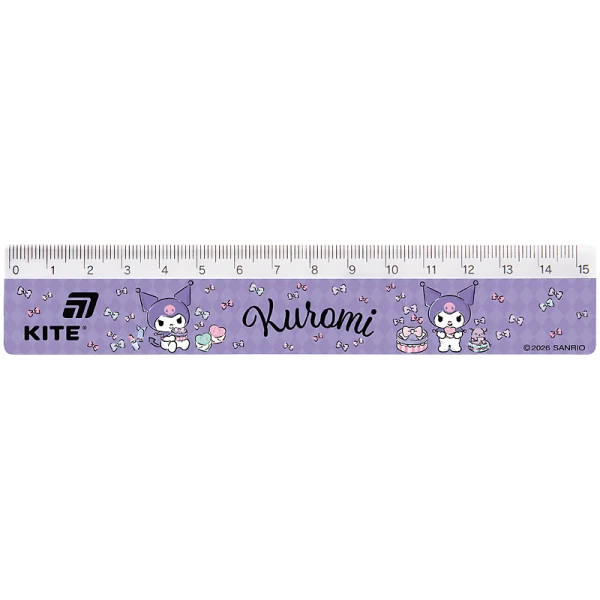Лінійка пластикова, 15см. Kuromi HK26-090-1 Kite
