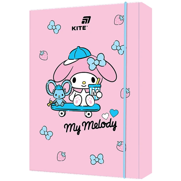 Папка для зошитів В5 на гумці картон, My Melody HK26-210-2 Kite