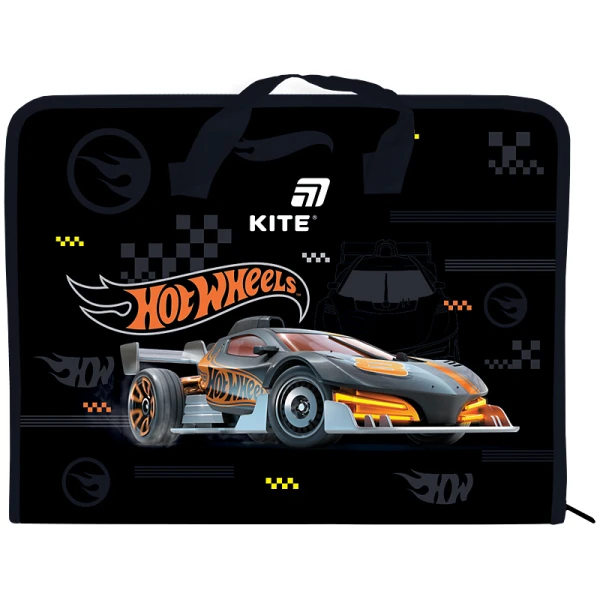 Папка-портфель на блискавці, 1 відділ., A4, Hot Wheels HW26-202 Kite