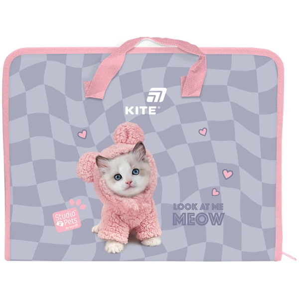 Папка-портфель на блискавці, 1 відділ., A4, Studio Pets SP26-202 Kite