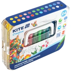 Маркери акрилові з рідкими чорнилами, 24шт. Kite Creative K-1162