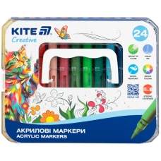 Маркери акрилові з рідкими чорнилами, 24шт. Kite Creative K-1162
