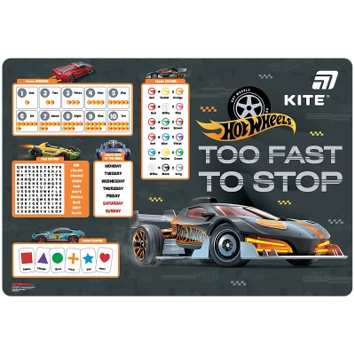 Підкладка настільна, 42,5x29см, PP Hot Wheels HW26-207-1 Kite