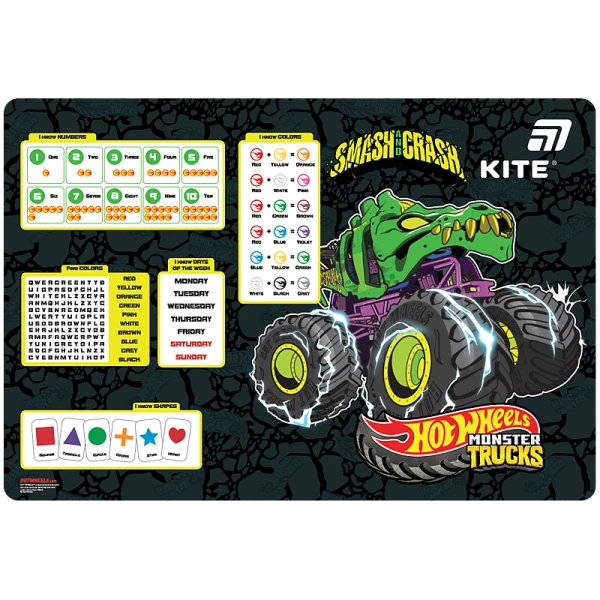 Підкладка настільна, 42,5x29см, PP Hot Wheels HW26-207-2 Kite