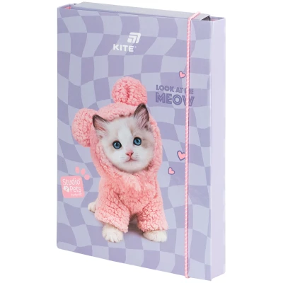 Папка для зошитів В5 на гумці картон, Studio Pets SP26-210 Kite