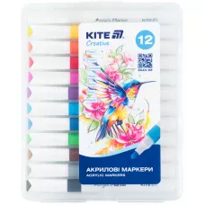 Маркери акрилові Jumbo, 12шт. Kite Creative K-1290