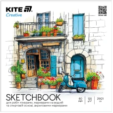 Скетчбук для робіт маркерами,21*21см, 30 арк., Kite Creative K-1282