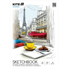 Скетчбук для робіт маркерами, A4, 30 арк., Kite Creative K-1281