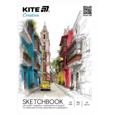 Скетчбук для робіт маркерами, A5, 30 арк., Kite Creative K-1280