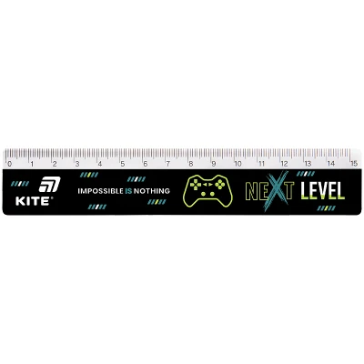 Лінійка пластикова, 15см. Next Level K26-090-2 Kite