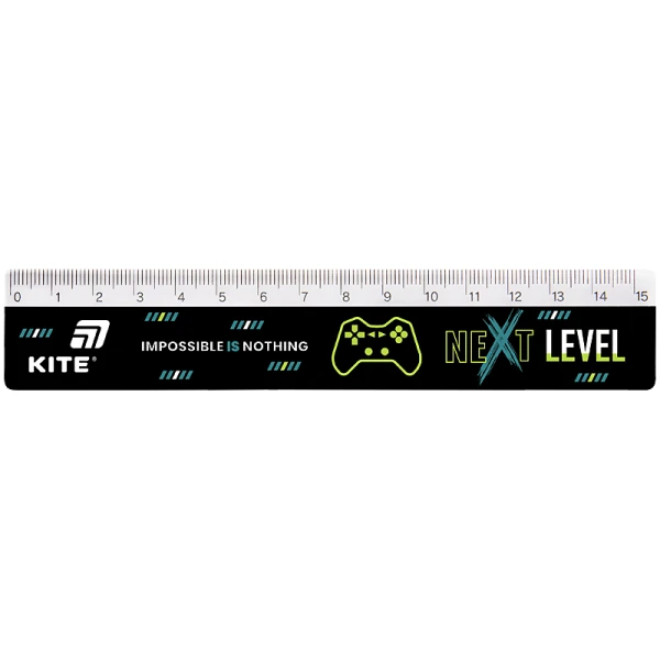 Лінійка пластикова, 15см. Next Level K26-090-2 Kite