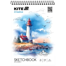 Скетчбук для акварелі, A5, 20 арк., спіраль, Kite Creative K-1283