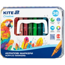 Маркери акрилові з рідкими чорнилами, 36шт. Kite Creative K-1163