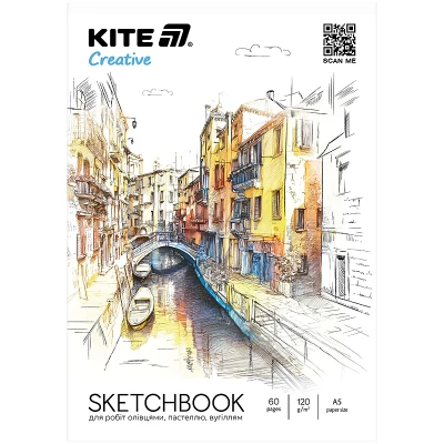 Скетчбук для робіт олівцями, A5, 30 арк., Kite Creative K-1277